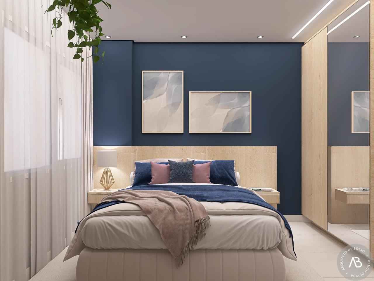 Qual a melhor cor para pintar um quarto de casal pequeno? - Inspiração