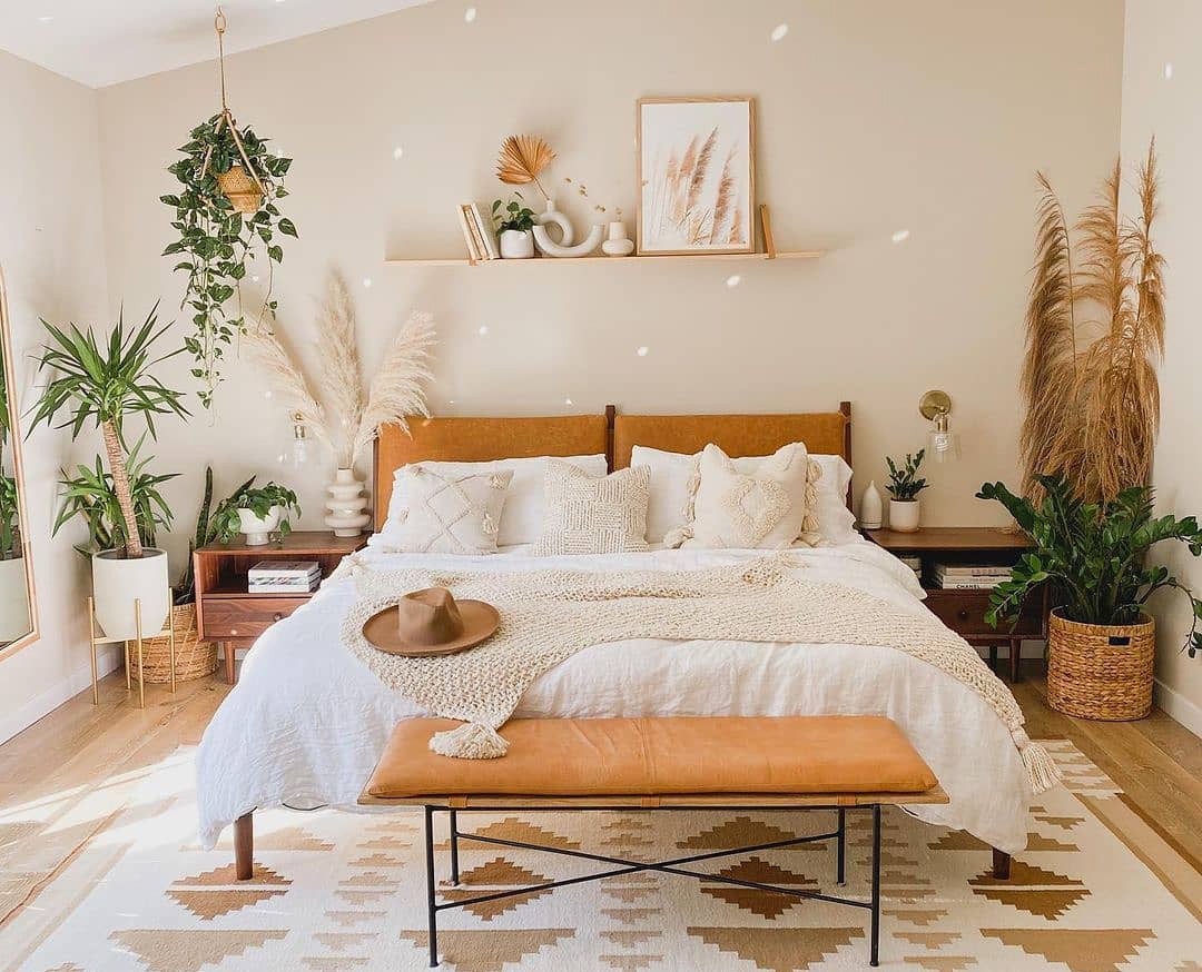 Quarto Pequeno e Conectado à Natureza com Plantas - inspiração